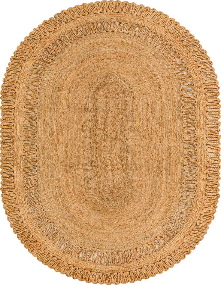 Detail image of 4' 1 x 6' 1  Hand Braided Jute Oval Rug
