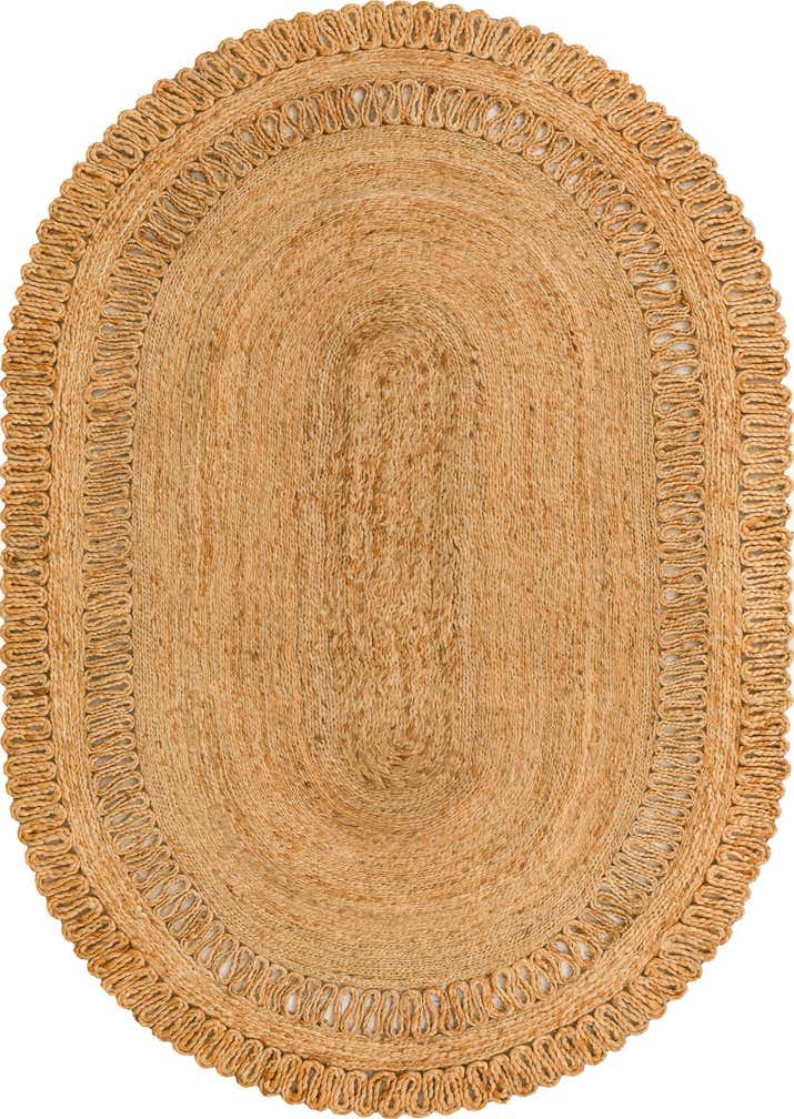 125cm x 185cm Handgefertigt Braided Jute Oval Teppich