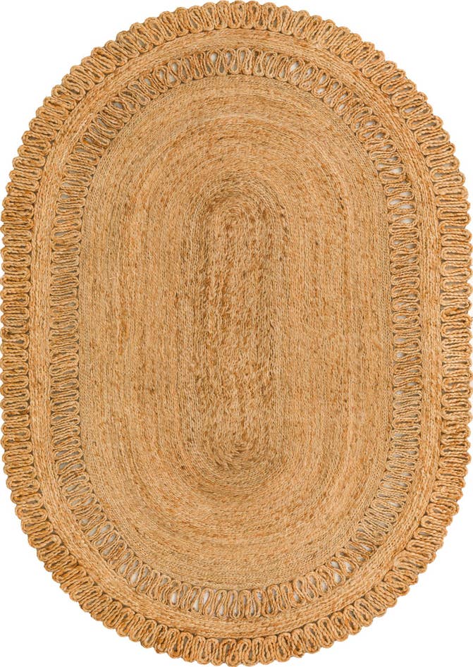 Detailansicht von 125cm x 185cm Handgefertigt Braided Jute Oval Teppich