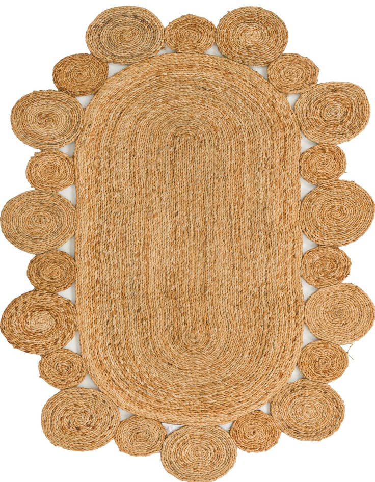 Detail image of 3' 1 x 5' 1  Hand Braided Jute Oval Rug