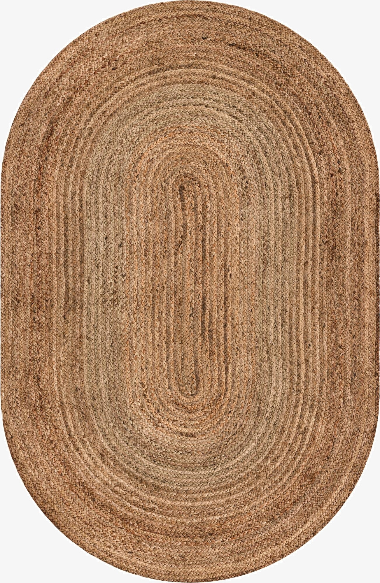 Primary image 5' 1 x 8'  Hand Braided Jute Oval Rug