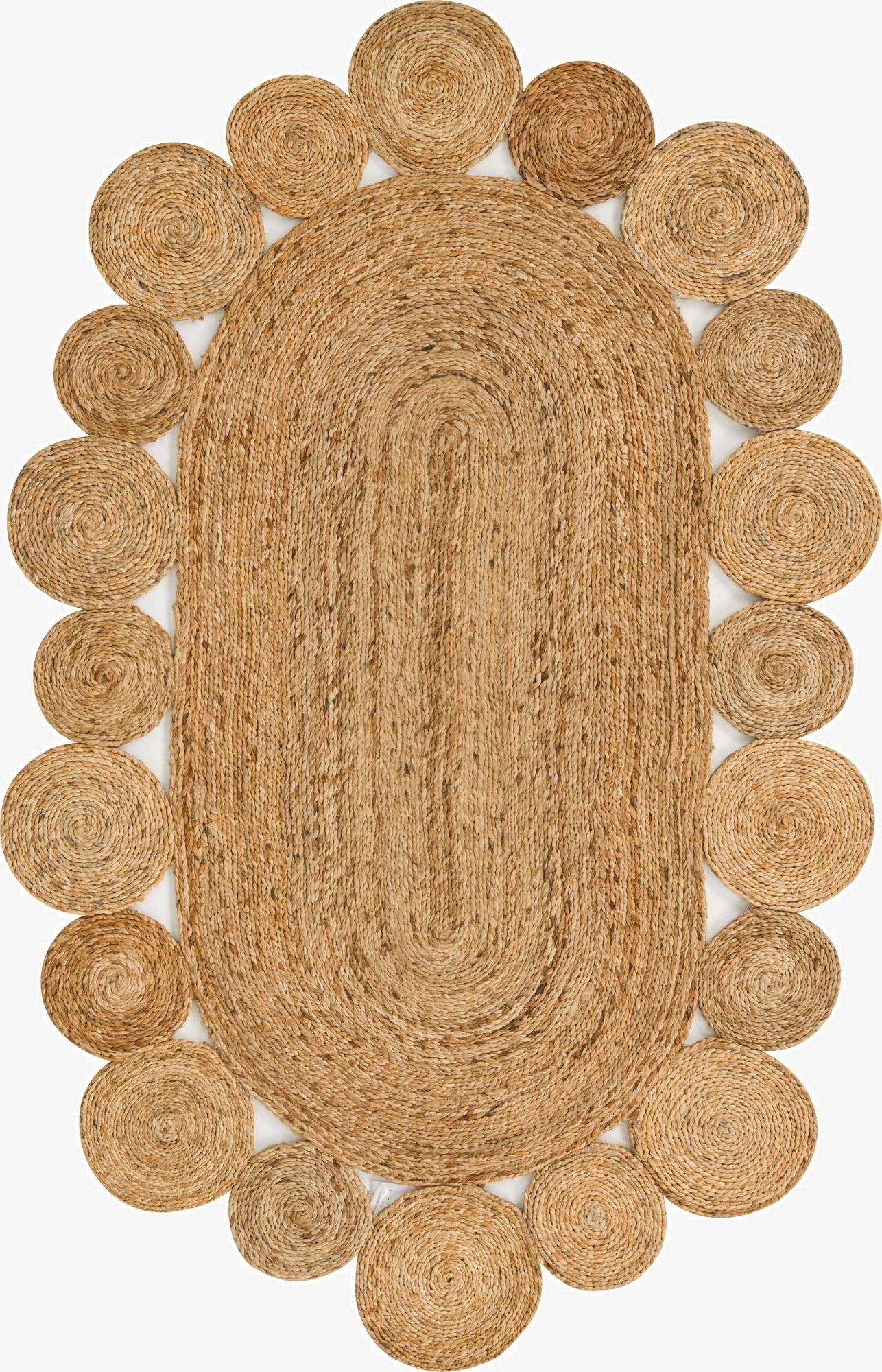 4' 1 x 6' 1  Hand Braided Jute Oval Rug