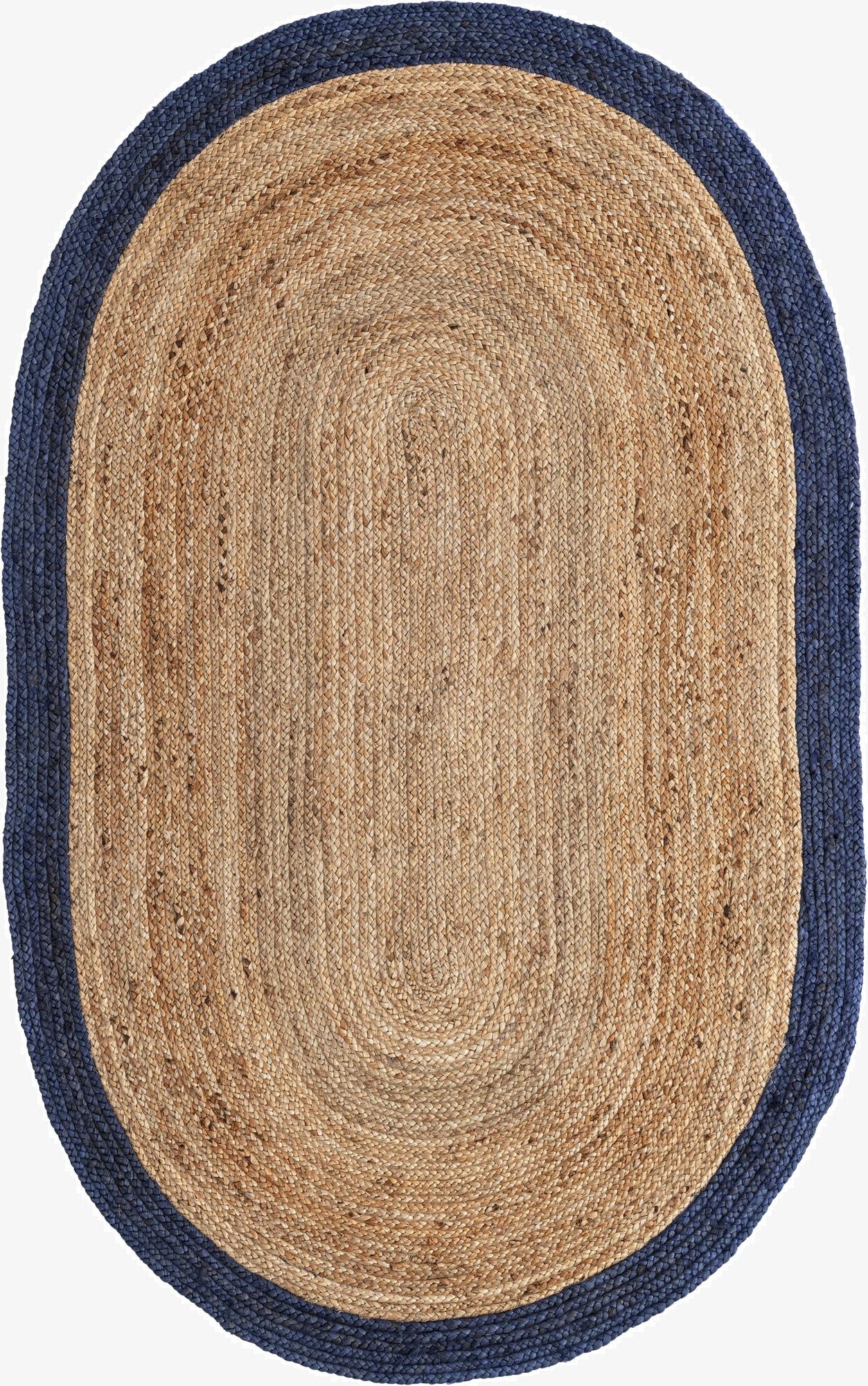 5' 1 x 8'  Hand Braided Jute Oval Rug