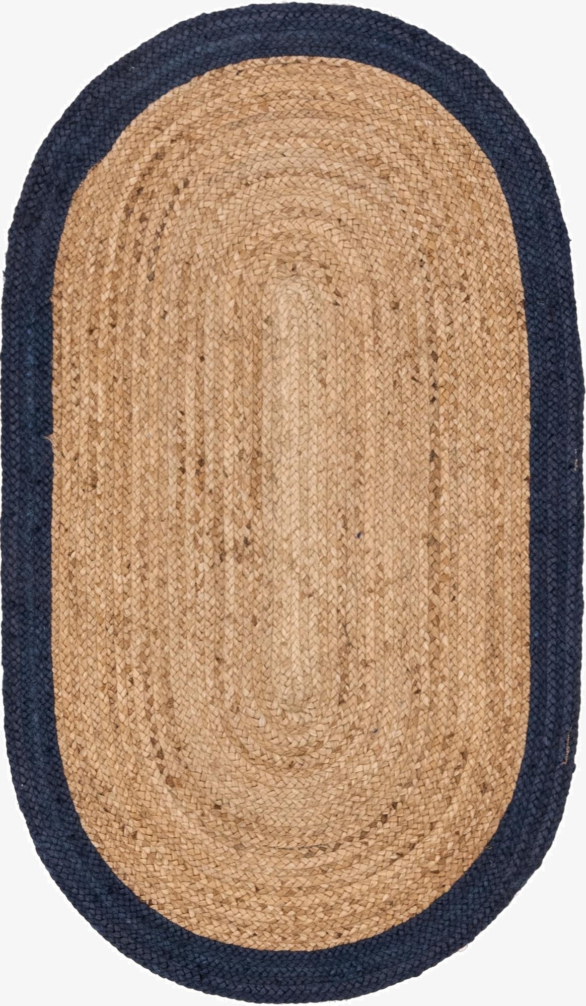 3' 3 x 5' 1  Hand Braided Jute Oval Rug