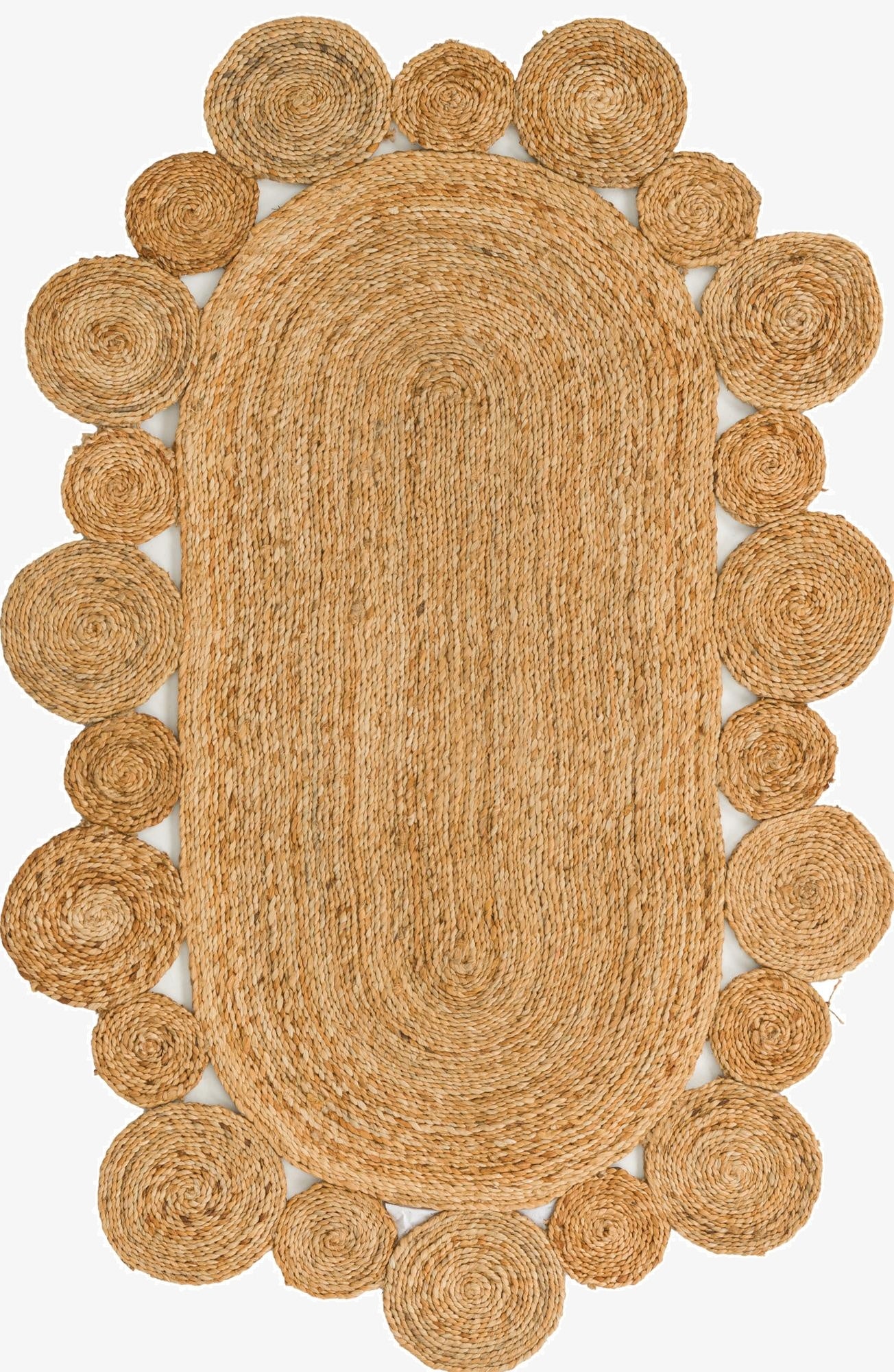 95cm x 155cm  Hand Braided Jute Óvalo Alfombra