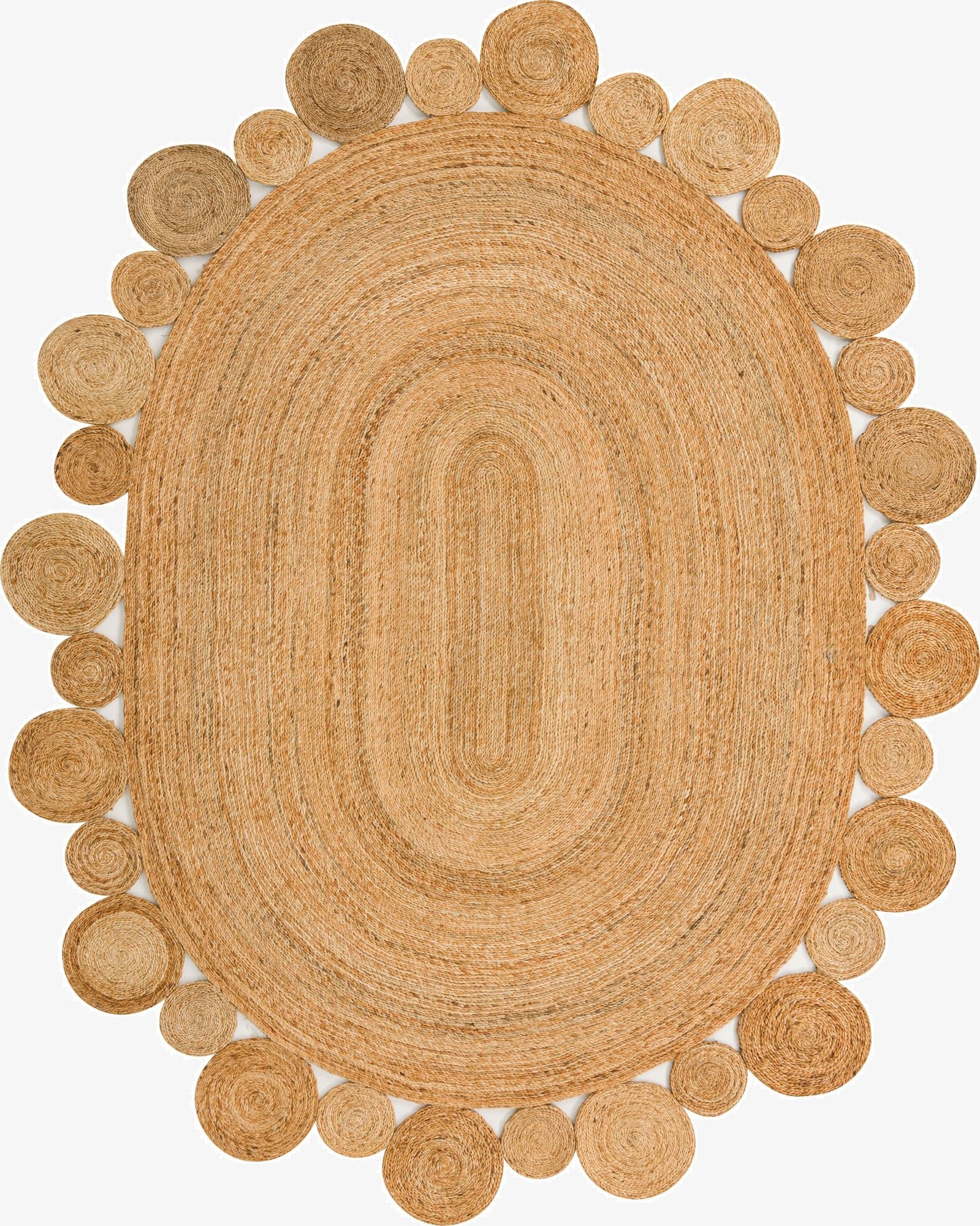 7' 10 x 10'  Hand Braided Jute Oval Rug