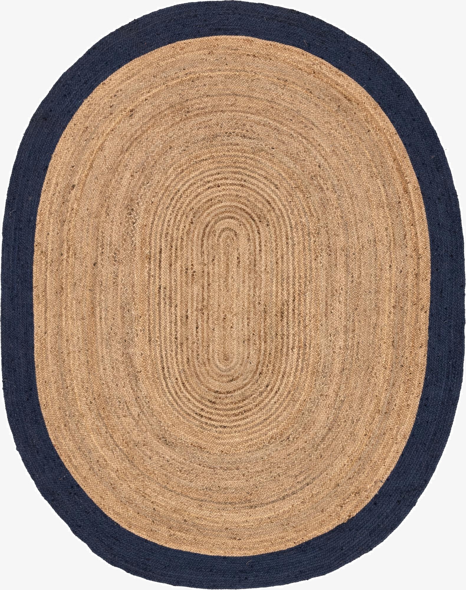 8' x 10'  Hand Braided Jute Oval Rug