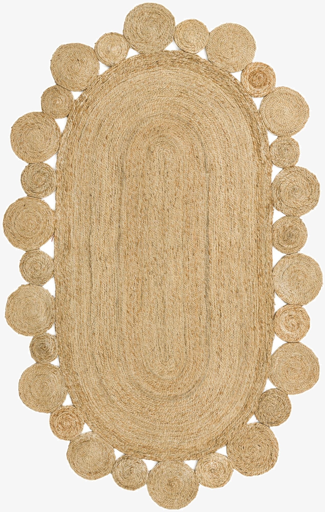 Primary image 5' 1 x 8'  Hand Braided Jute Oval Rug