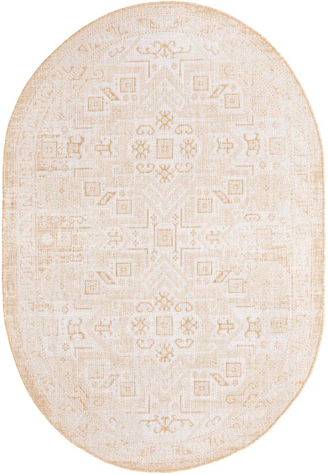 Detail image of 5' 3 x 8' Easy-Clean Aztec Indoor / Outdoor Oval Rug