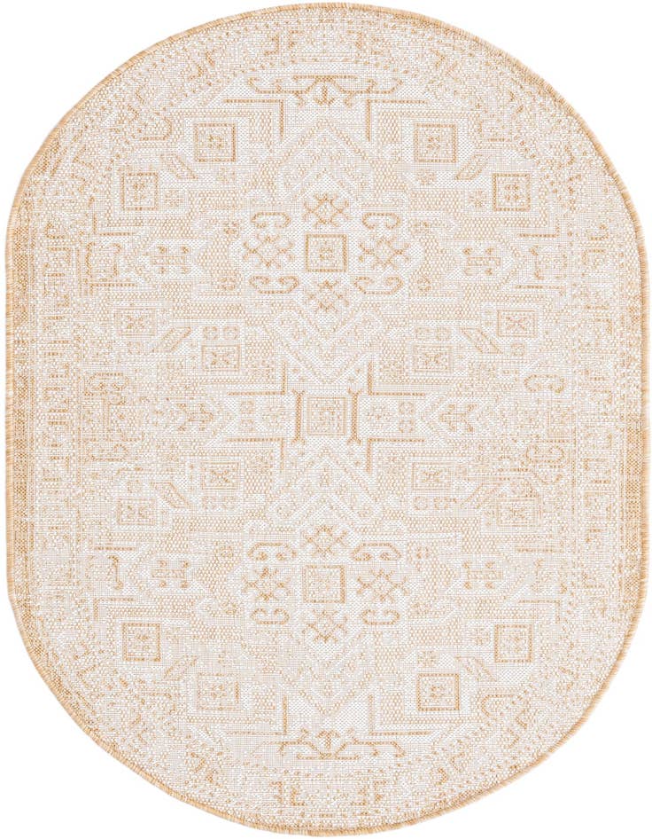 Detail image of 3' x 5' 3 Easy-Clean Aztec Indoor / Outdoor Oval Rug