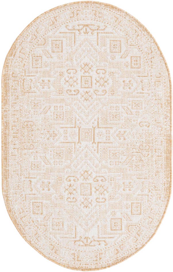 Detail image of 3' x 5' 3 Easy-Clean Aztec Indoor / Outdoor Oval Rug