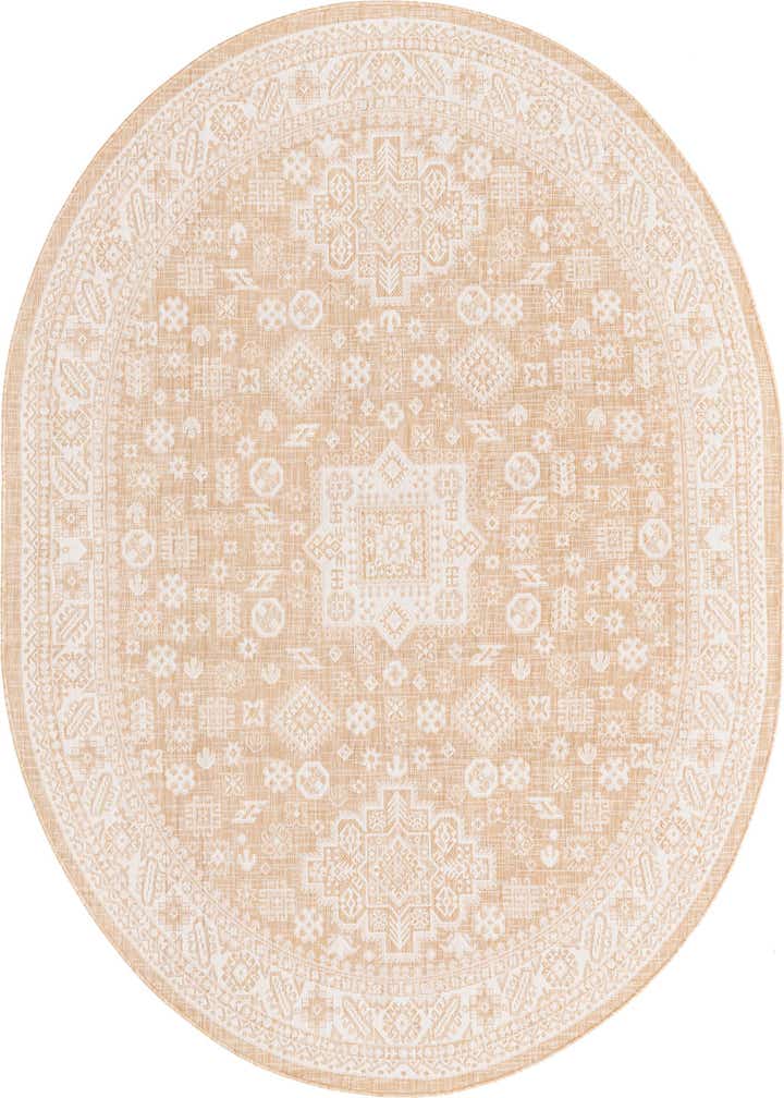 7' 10 x 10' Easy-Clean Aztec Indoor / Outdoor Oval Rug
