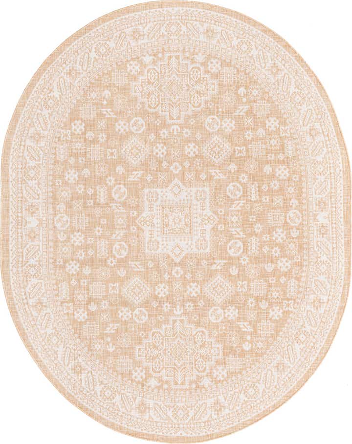 7' 10 x 10' Easy-Clean Aztec Indoor / Outdoor Oval Rug