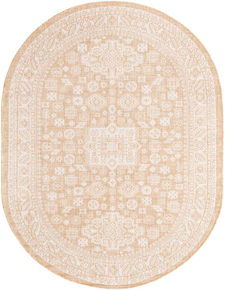 Detail image of 5' 3 x 8' Easy-Clean Aztec Indoor / Outdoor Oval Rug
