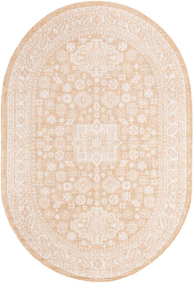 Detail image of 5' 3 x 8' Easy-Clean Aztec Indoor / Outdoor Oval Rug