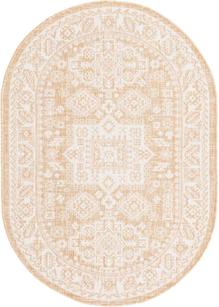 3' x 5' 3 Easy-Clean Aztec Indoor / Outdoor Oval Rug