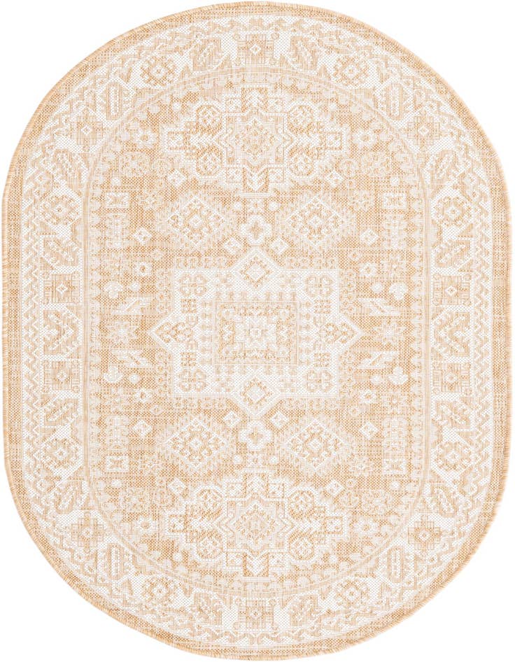 Detail image of 3' x 5' 3 Easy-Clean Aztec Indoor / Outdoor Oval Rug