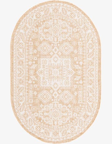 3' x 5' 3 Easy-Clean Aztec Indoor / Outdoor Oval Rug