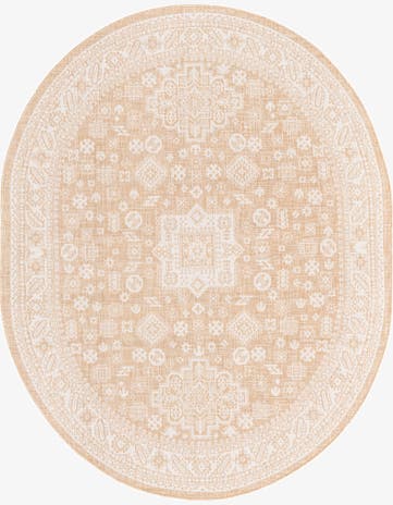 7' 10 x 10' Easy-Clean Aztec Indoor / Outdoor Oval Rug