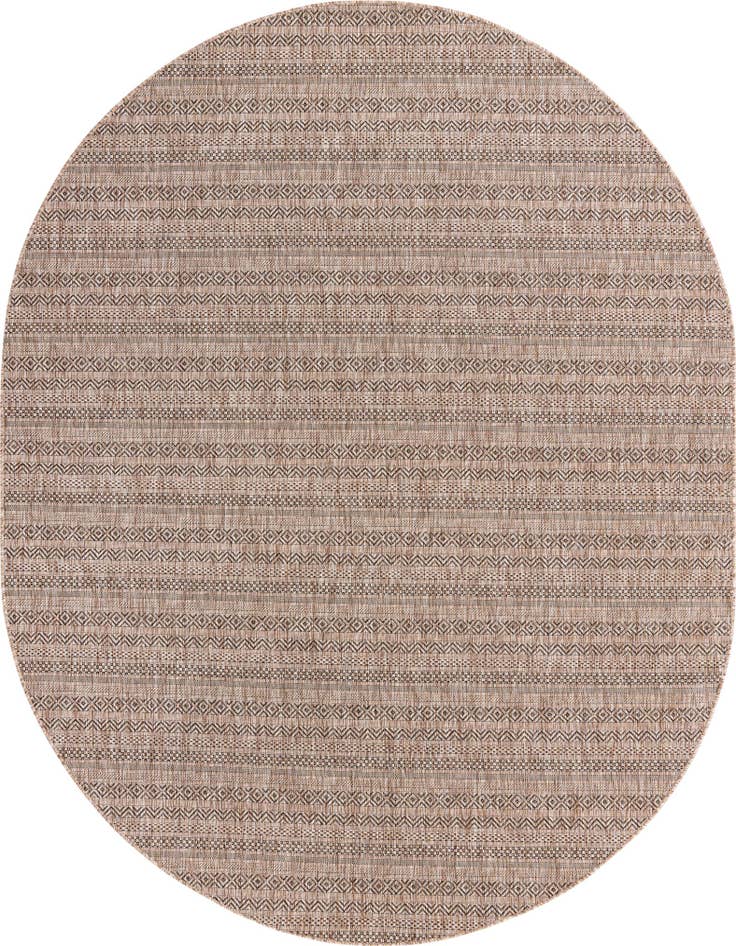 Detail image of 7' 10 x 10' Easy-Clean Ribbon Indoor / Outdoor Oval Rug