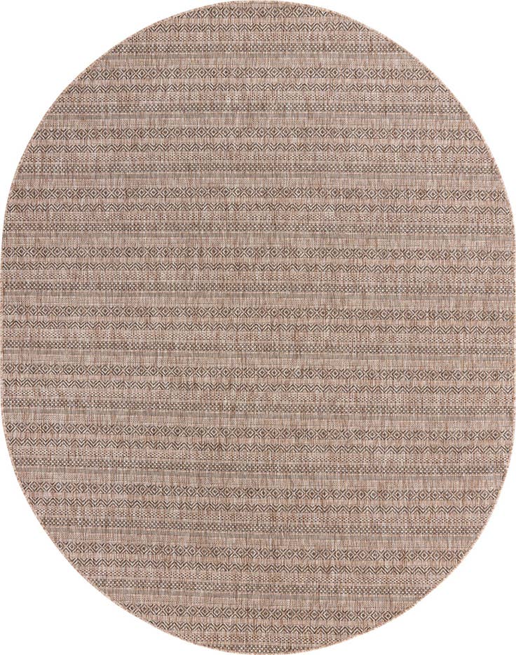 Detail image of 7' 10 x 10' Easy-Clean Ribbon Indoor / Outdoor Oval Rug