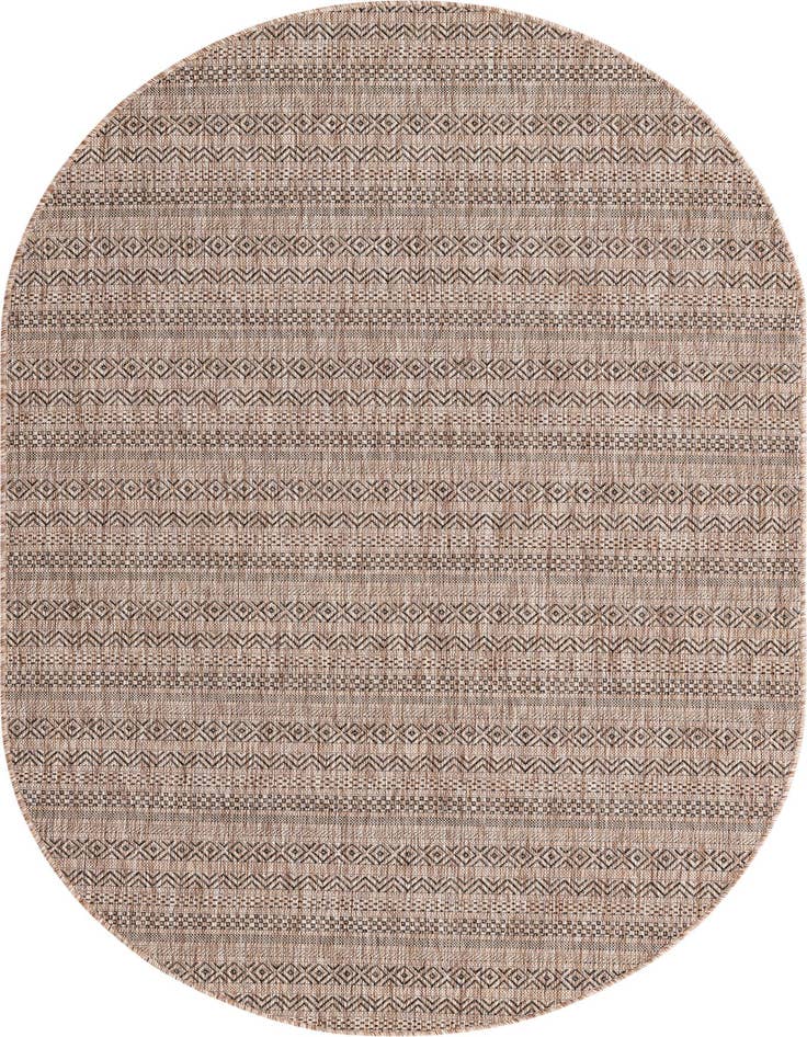 Detail image of 5' 3 x 8' Easy-Clean Ribbon Indoor / Outdoor Oval Rug