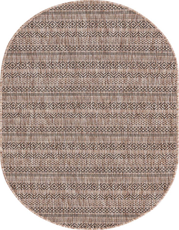 Detail image of 3' x 5' 3 Easy-Clean Ribbon Indoor / Outdoor Oval Rug