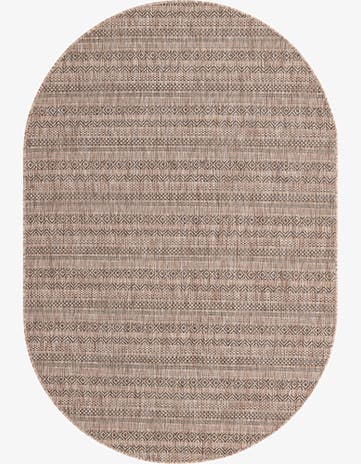 5' 3 x 8' Easy-Clean Ribbon Indoor / Outdoor Oval Rug