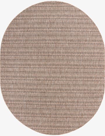 7' 10 x 10' Easy-Clean Striped Indoor / Outdoor Oval Rug