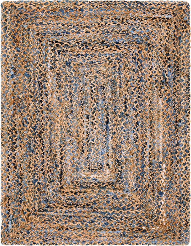 Detail image of 4' 1 x 6' 1  Hand Braided Chindi Rug