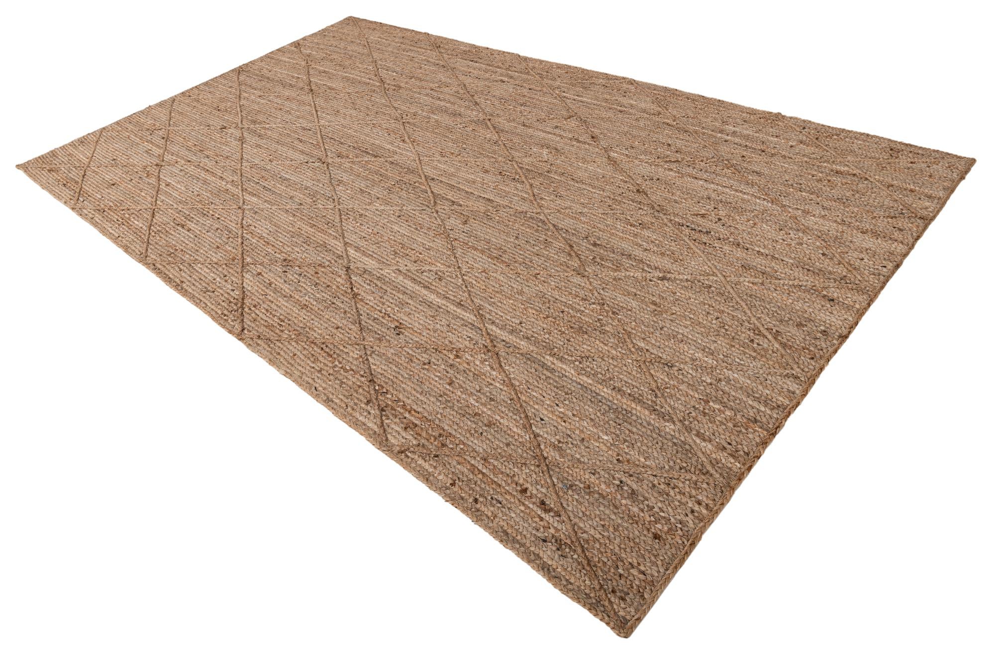 6' 10 x 12' 1 Hand Woven Braided Jute Rug