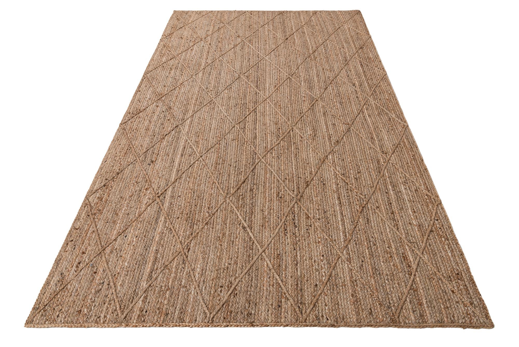 6' 10 x 12' 1 Hand Woven Braided Jute Rug