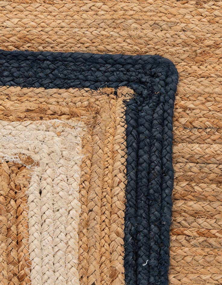 Detail image of 4' 2 x 5' 5 Handmade Braided Jute Rug