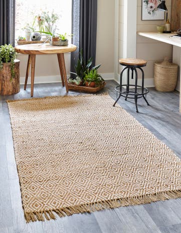 Natural Hand Woven Braided Jute Rug