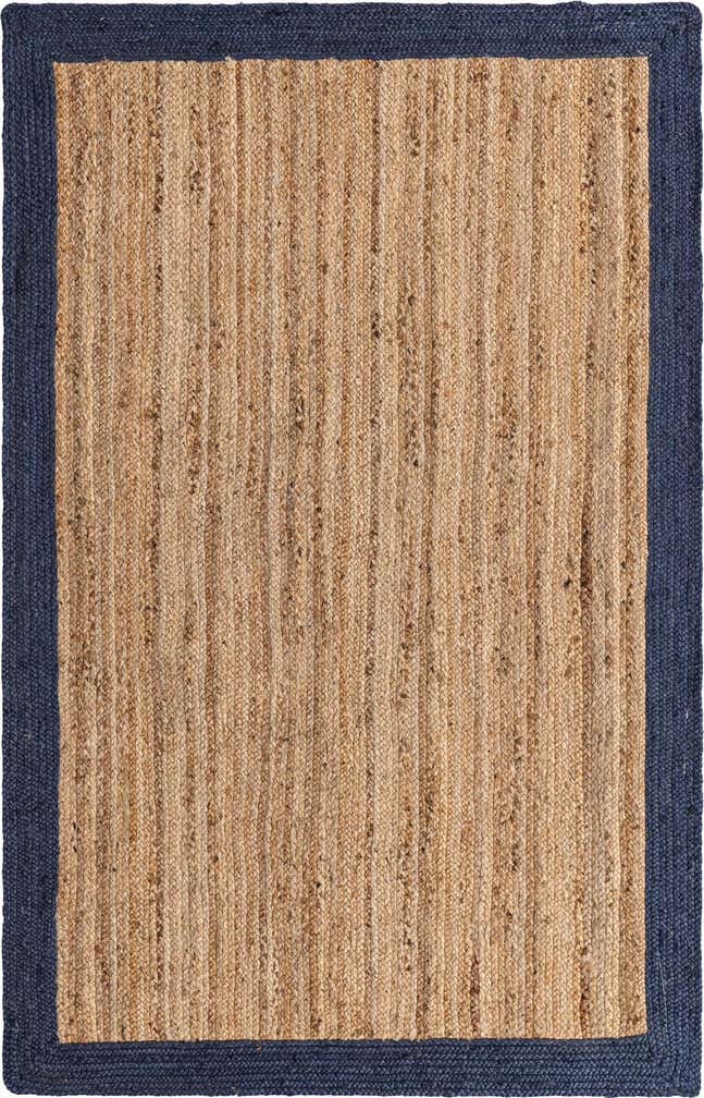 5' 1 x 8' Handmade Braided Jute Rug