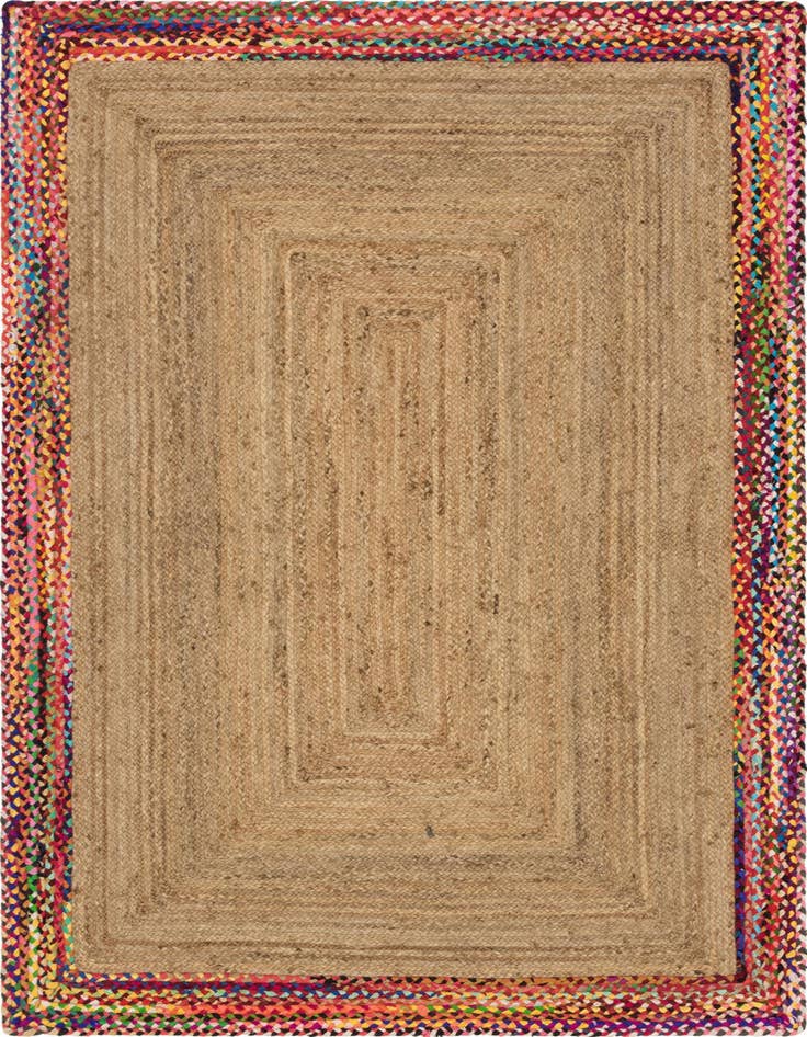 Detail image of 6' 1 x 9'  Hand Braided Jute Rug