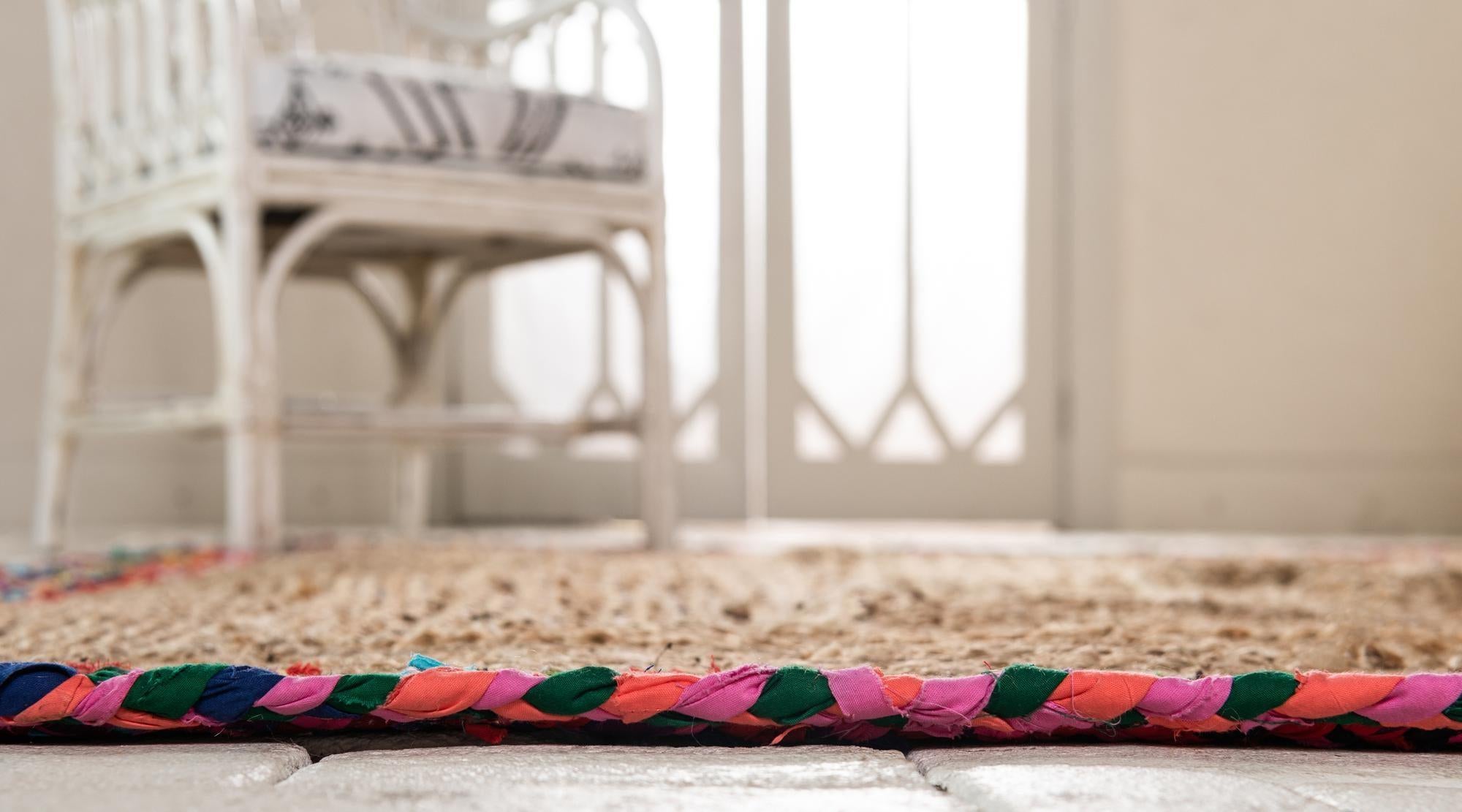 6' 1 x 9' Handmade Braided Jute Rug