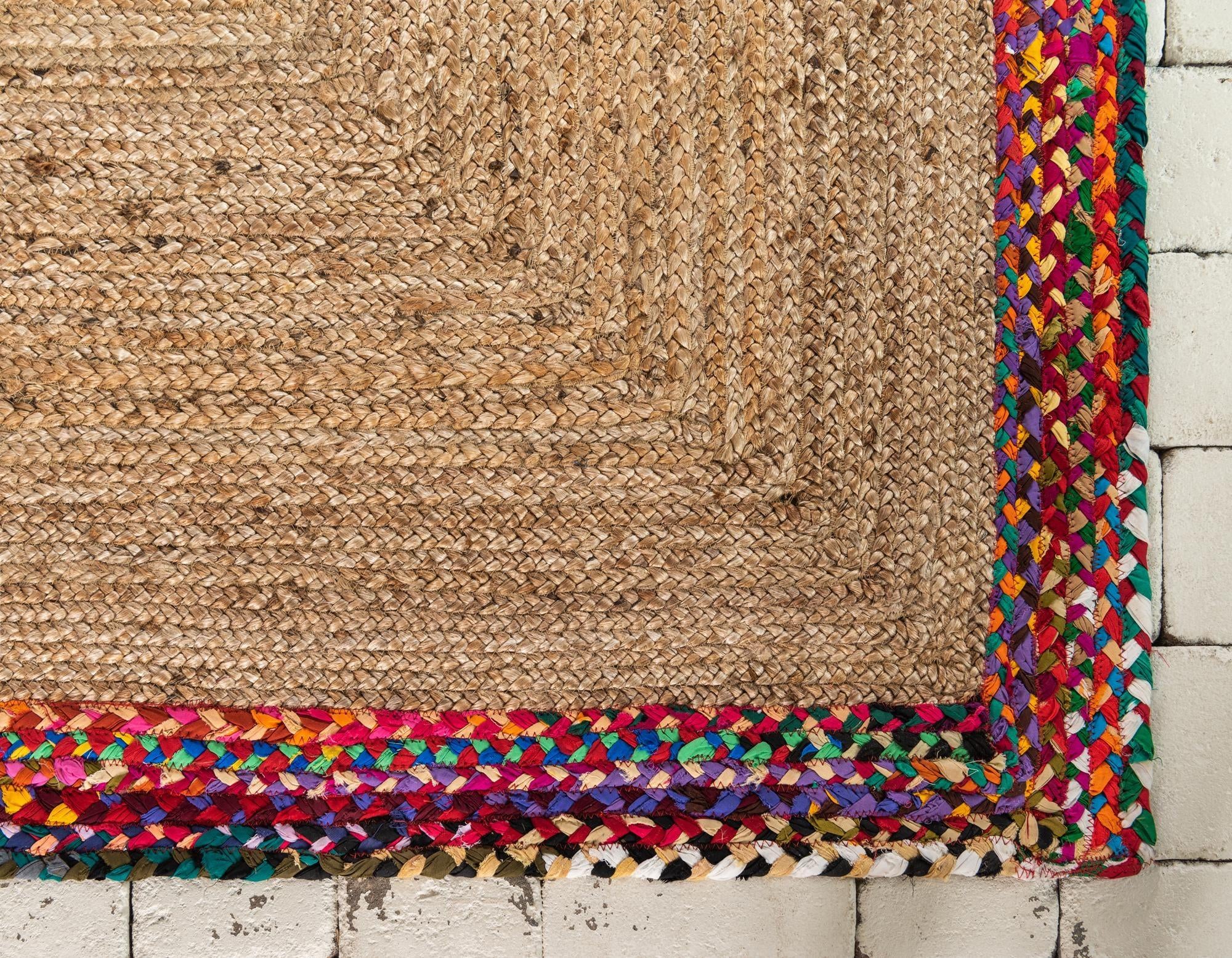 6' 1 x 9' Handmade Braided Jute Rug