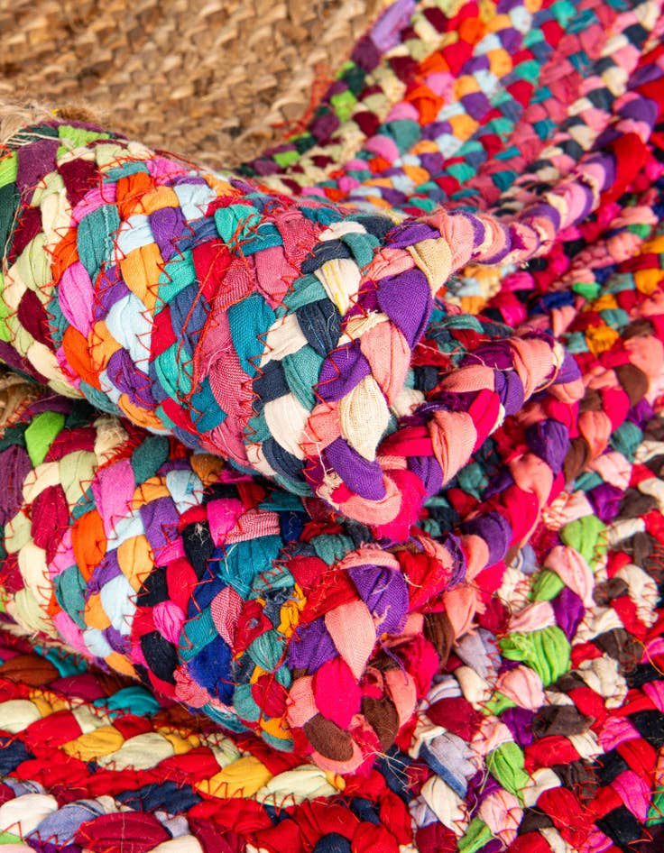 Detail image of 9' x 12' 2  Hand Braided Jute Rug