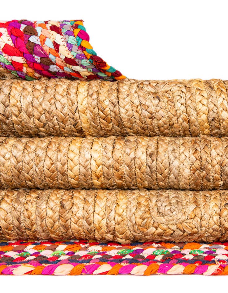 Detail image of 9' x 12' 2  Hand Braided Jute Rug