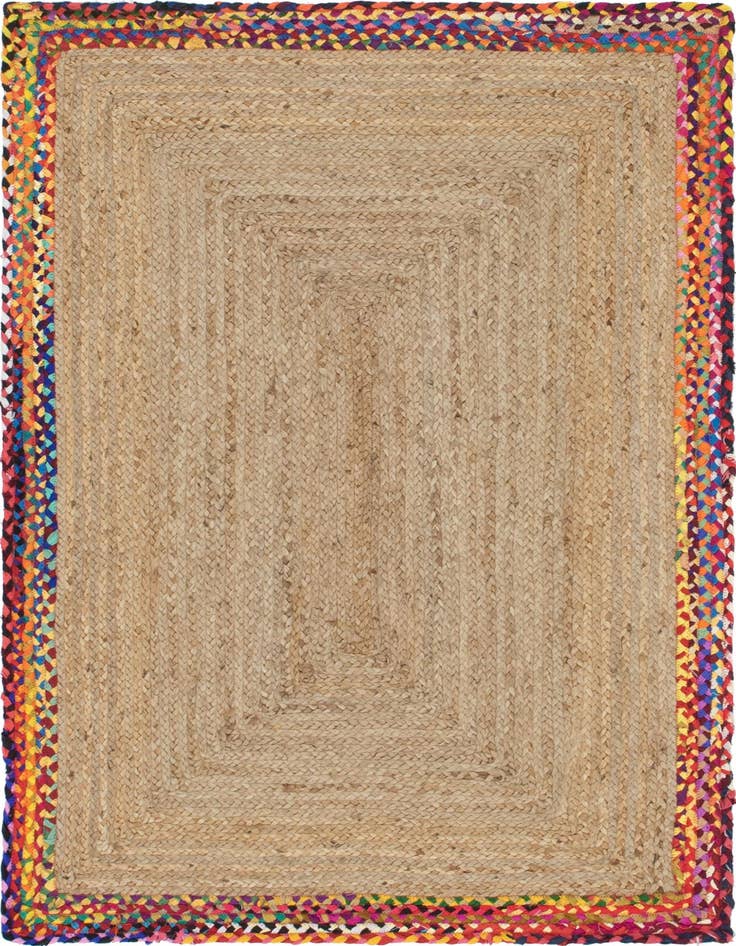 Detail image of 4' 1 x 6' 1  Hand Braided Jute Rug