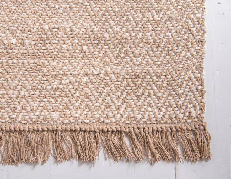 Detail image of 6' 1 x 9' Hand Woven Braided Jute Rug