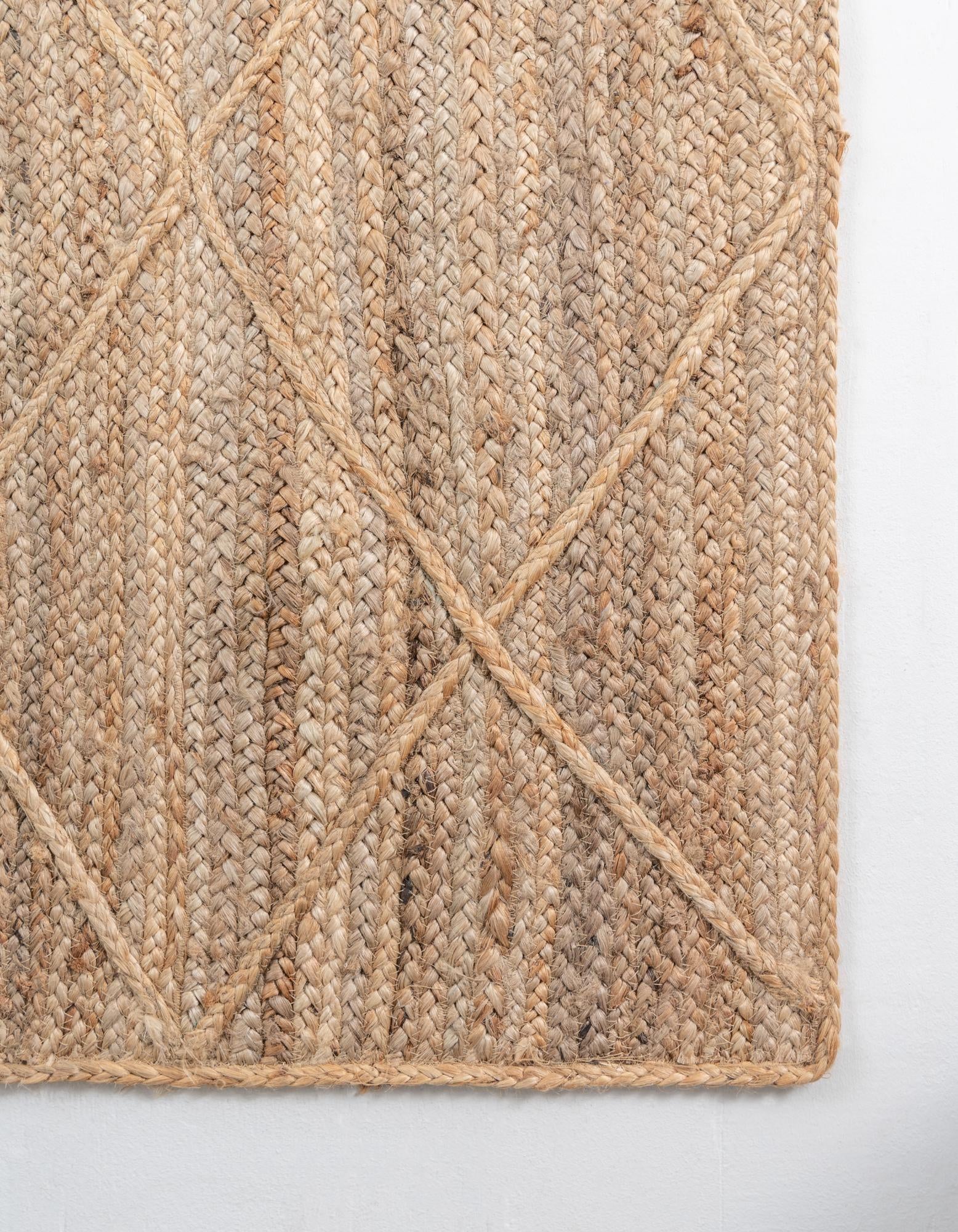 8' x 10' Handmade Braided Jute Rug
