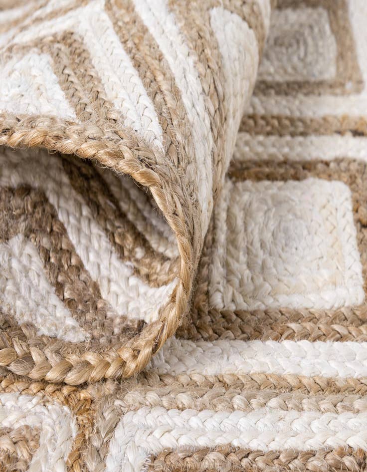 Detail image of 6' 1 x 9'  Hand Braided Jute Rug