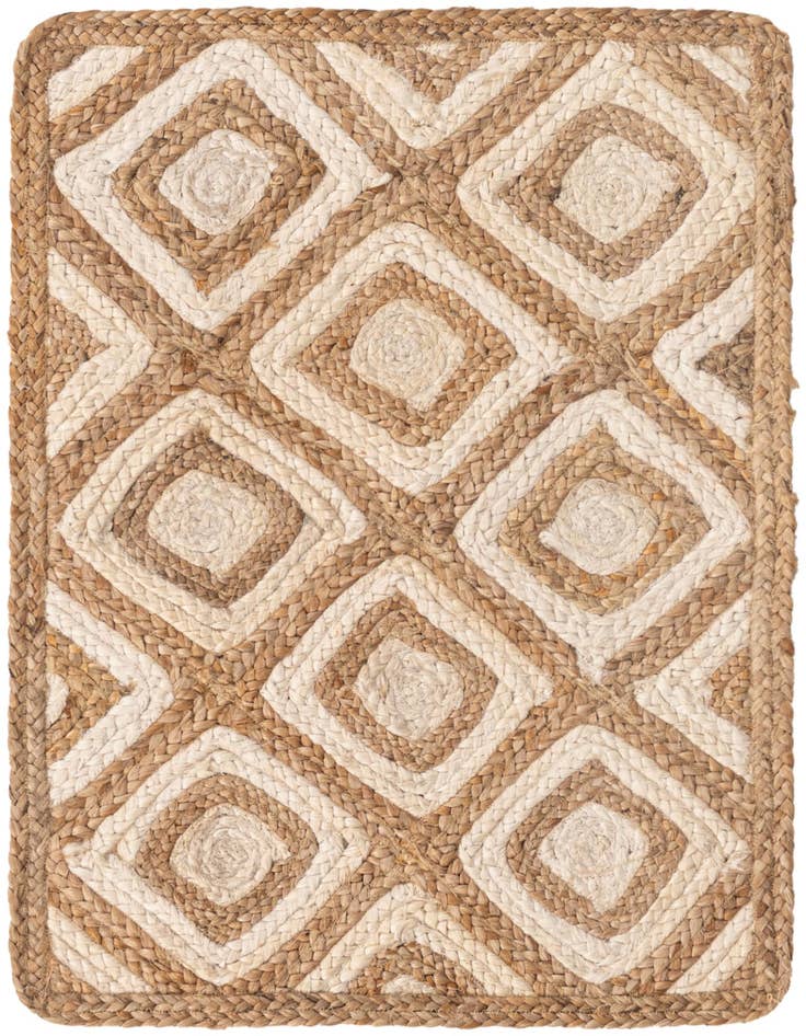 Detail image of 2' x 3' 1  Hand Braided Jute Rug