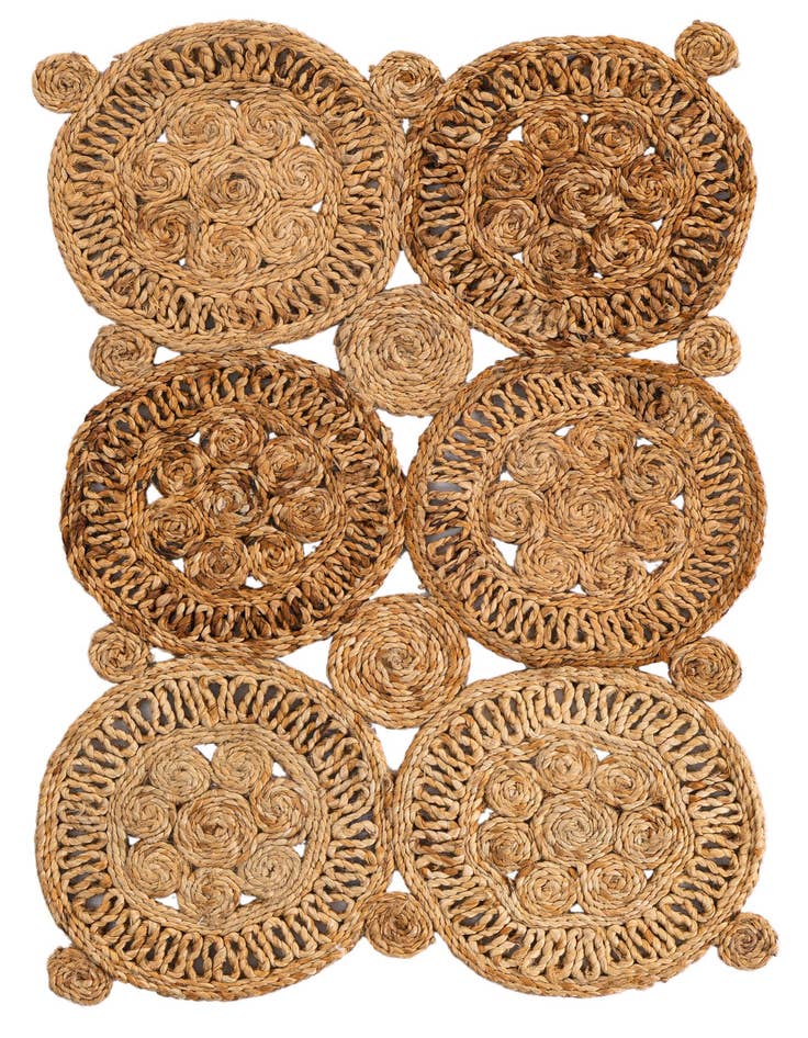 Detail image of 2' x 3' 1  Hand Braided Jute Rug