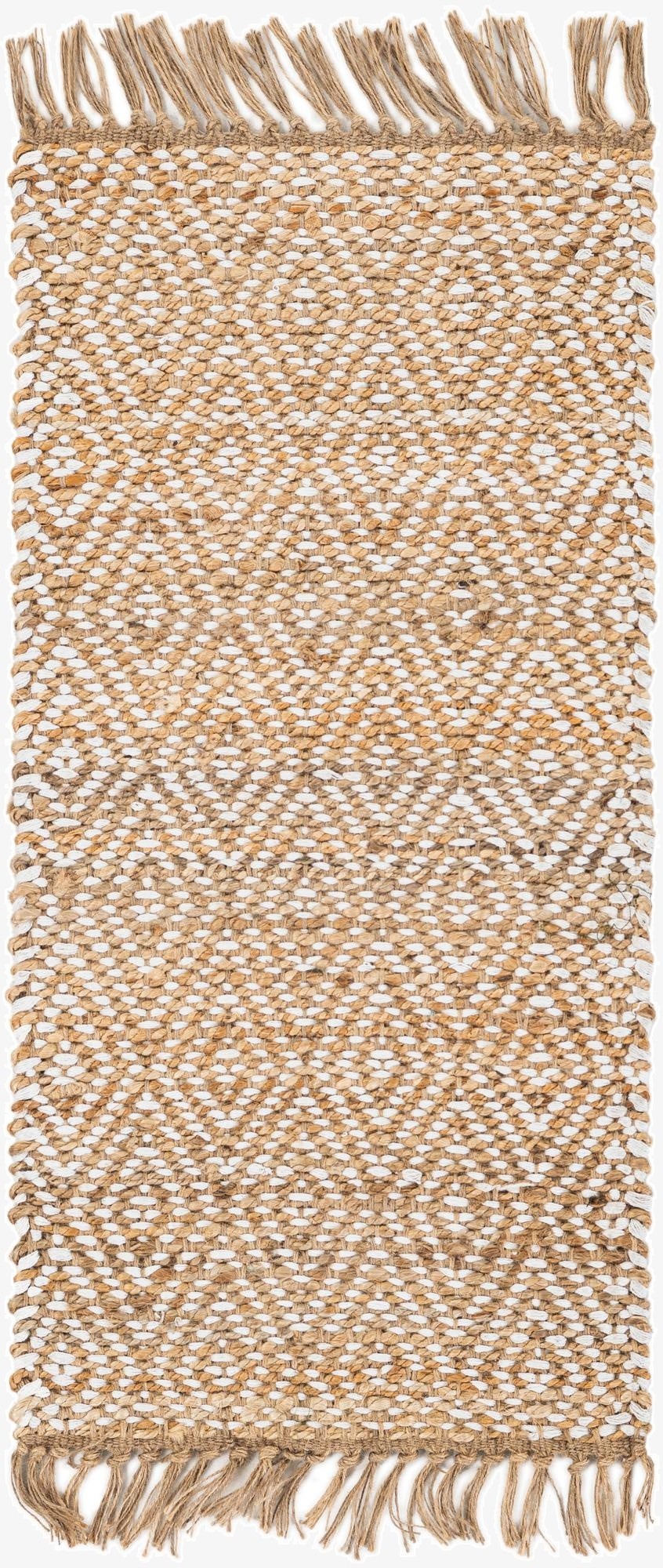 1' 8 x 3' 3  Hand Woven Braided Jute Rug