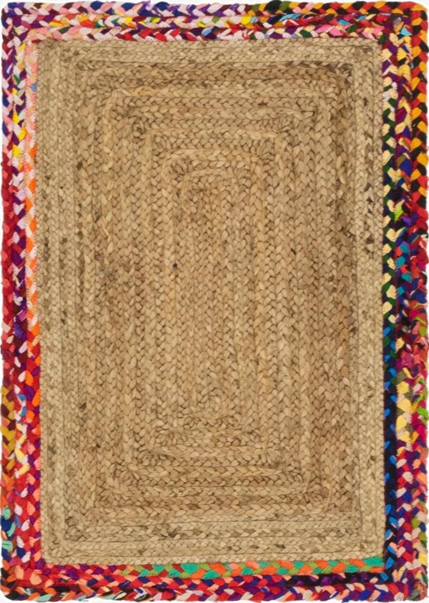 2' x 3' 1  Hand Braided Jute Rug
