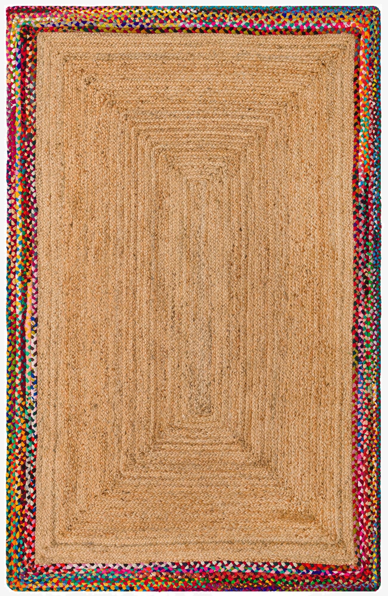 5' 1 x 8'  Hand Braided Jute Rug