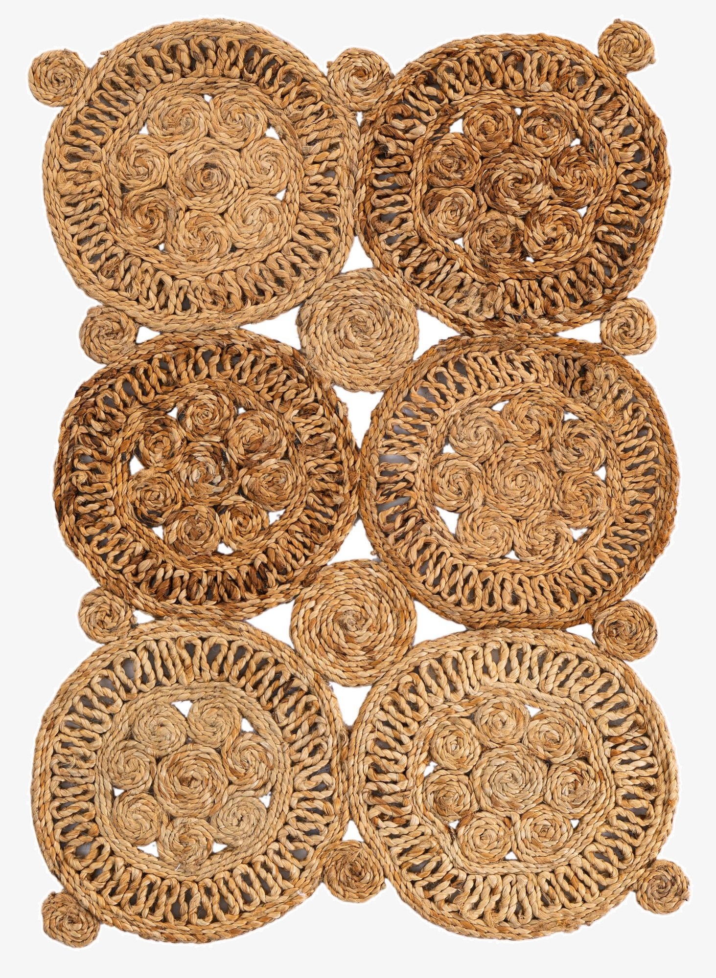 2' x 3' 1  Hand Braided Jute Rug